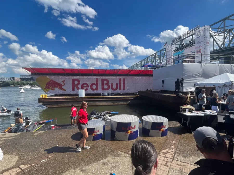 The Red Bull Flugtag flight deck on the riverfront.